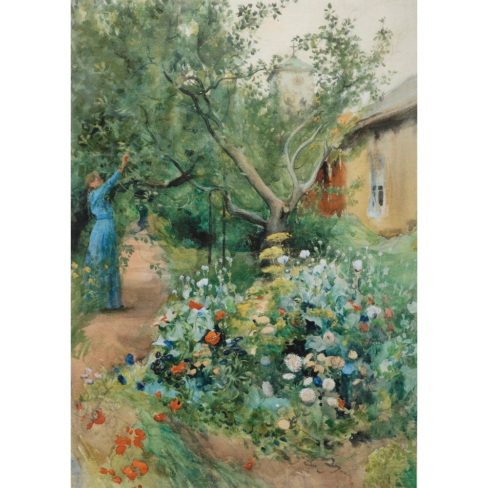 Blomster Bonad Grön 90x136cm