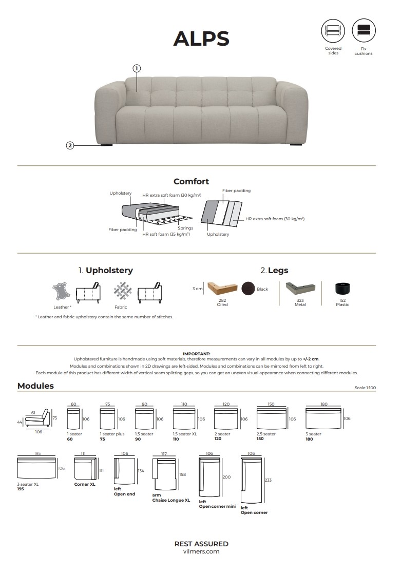 Alps 3-sits XL soffa